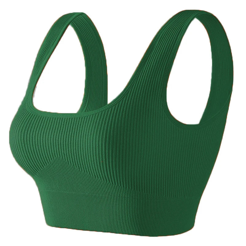 Women's Ribbed Scoop Neck Sports Bra