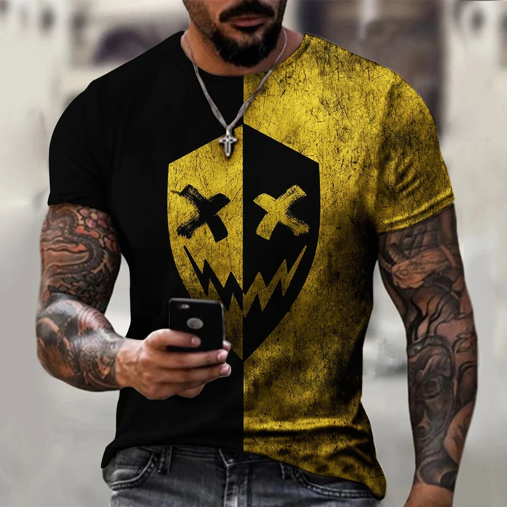Graphic Crew Neck Short Sleeve Casual Pullover T Shirt