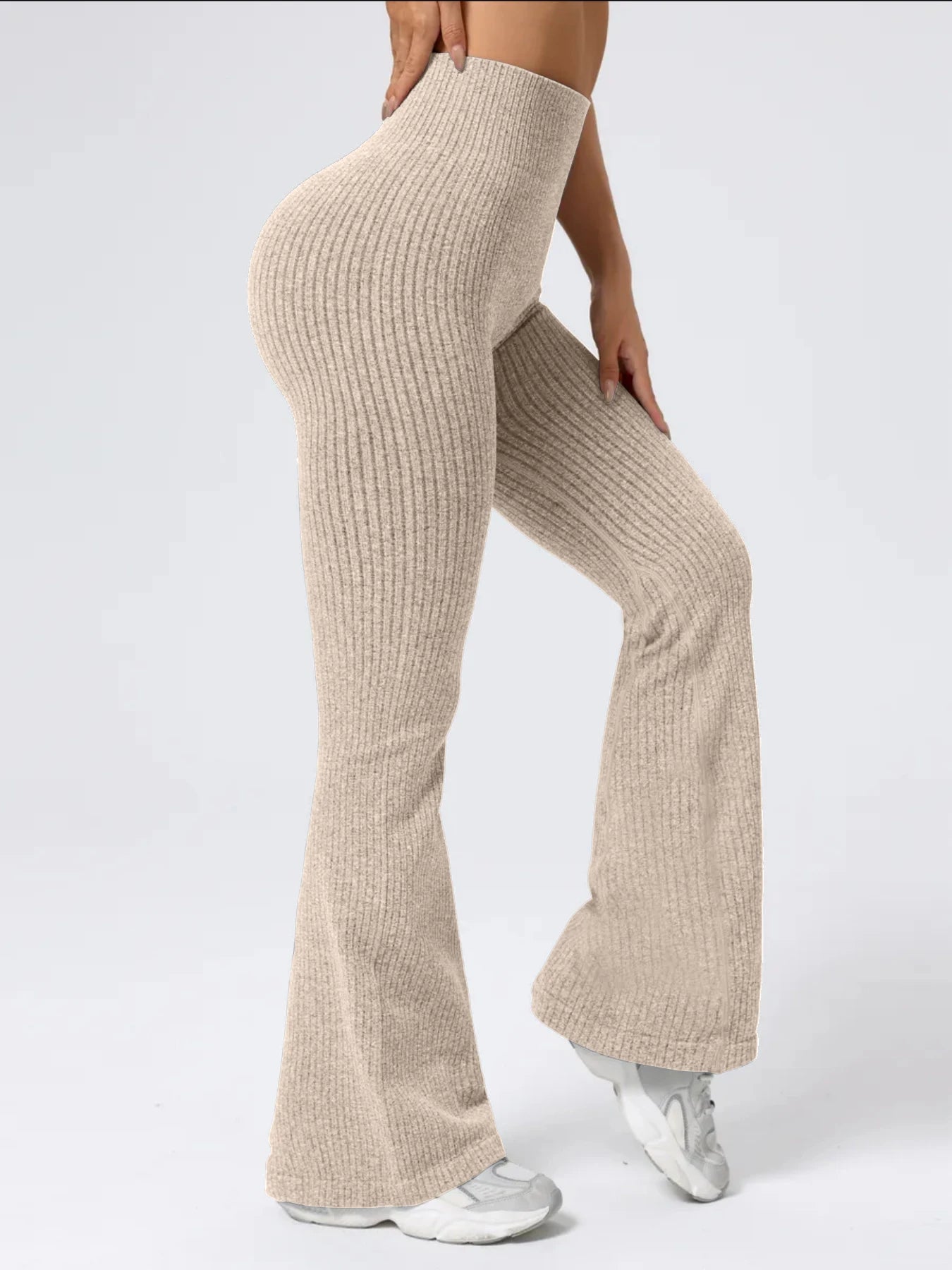 Women's Ribbed Flared Workout Pants