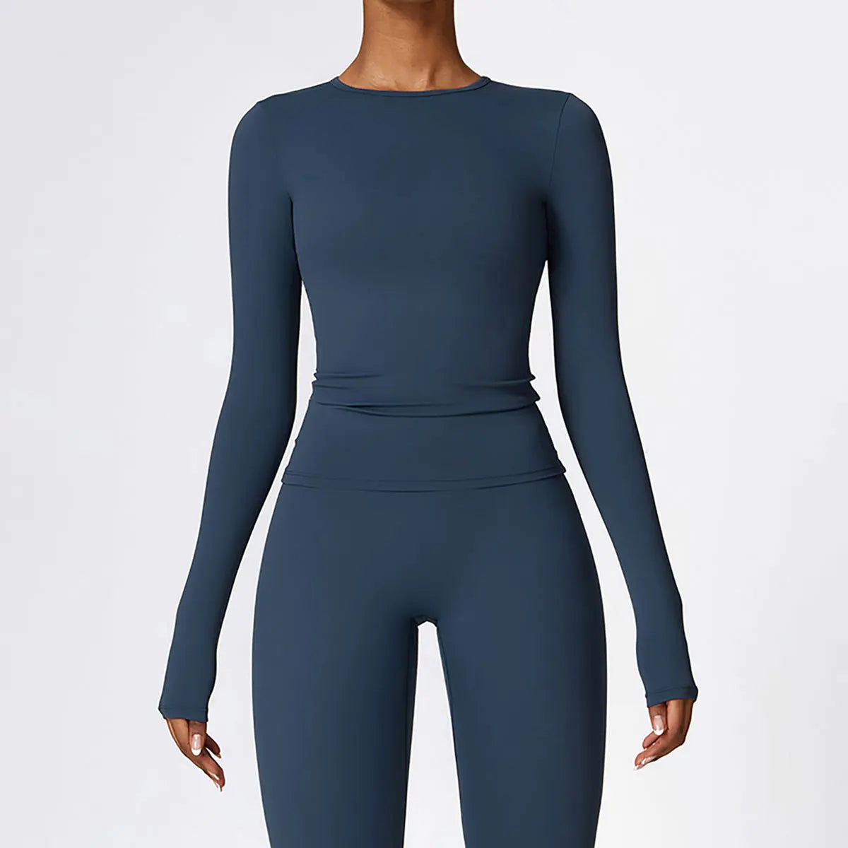 Women's Crew Neck Fitted Long Sleeve T-shirt For Workout Outfits
