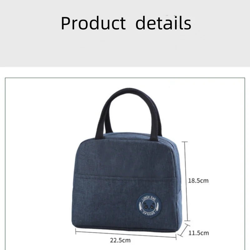 Zippered Lunch Tote Bag with Twin Carry Handles