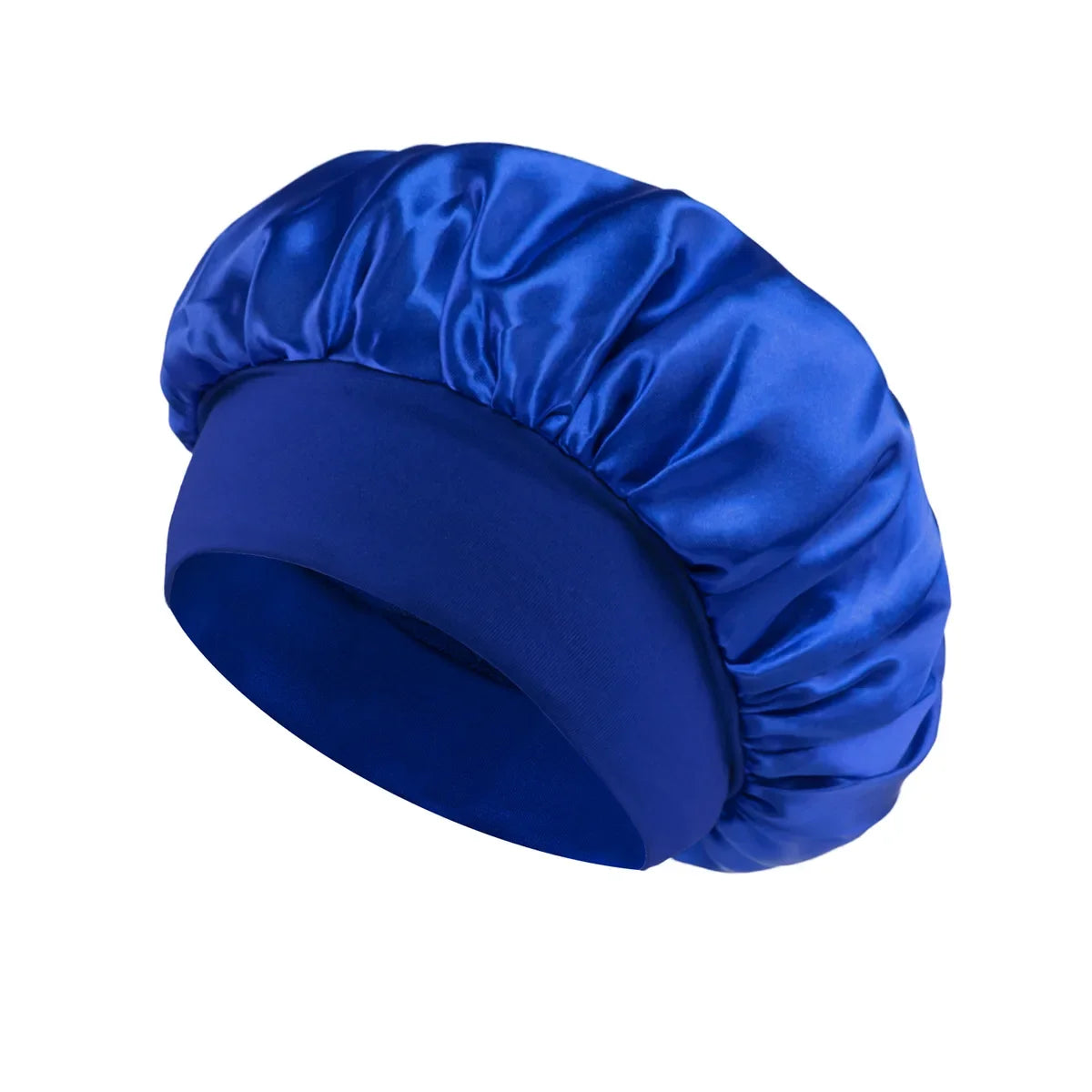 Women's Satin Sleep Bonnet with Wide Elastic Band and Color Options