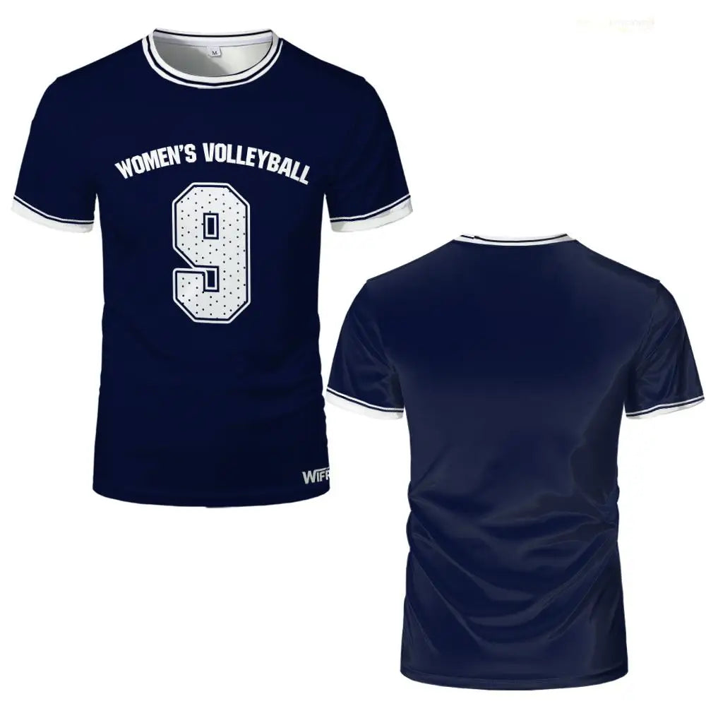 Number Nine Volleyball Short Sleeve Jersey For Sports Outfits