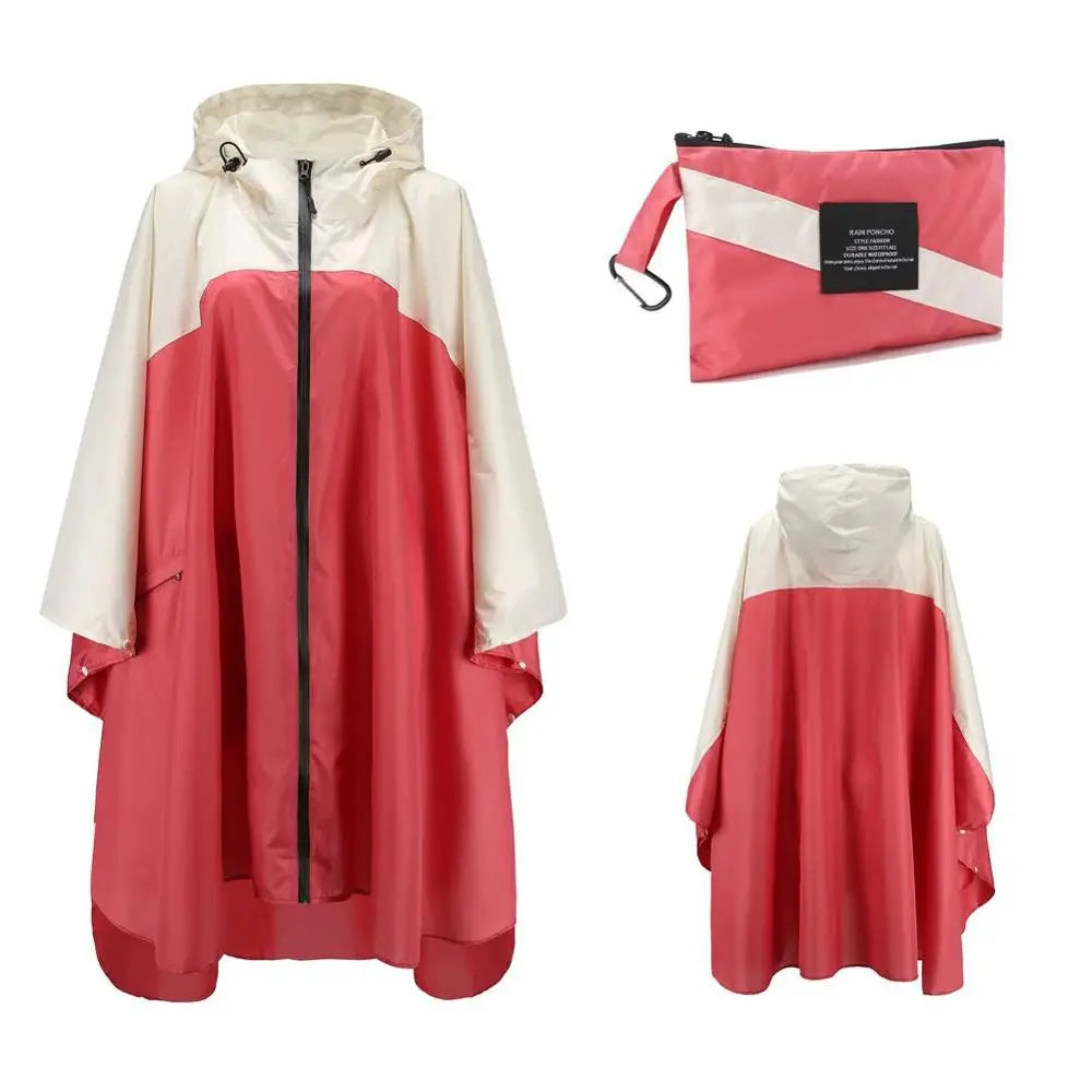 Hooded Printed Poncho for Layering over Tops and Dresses