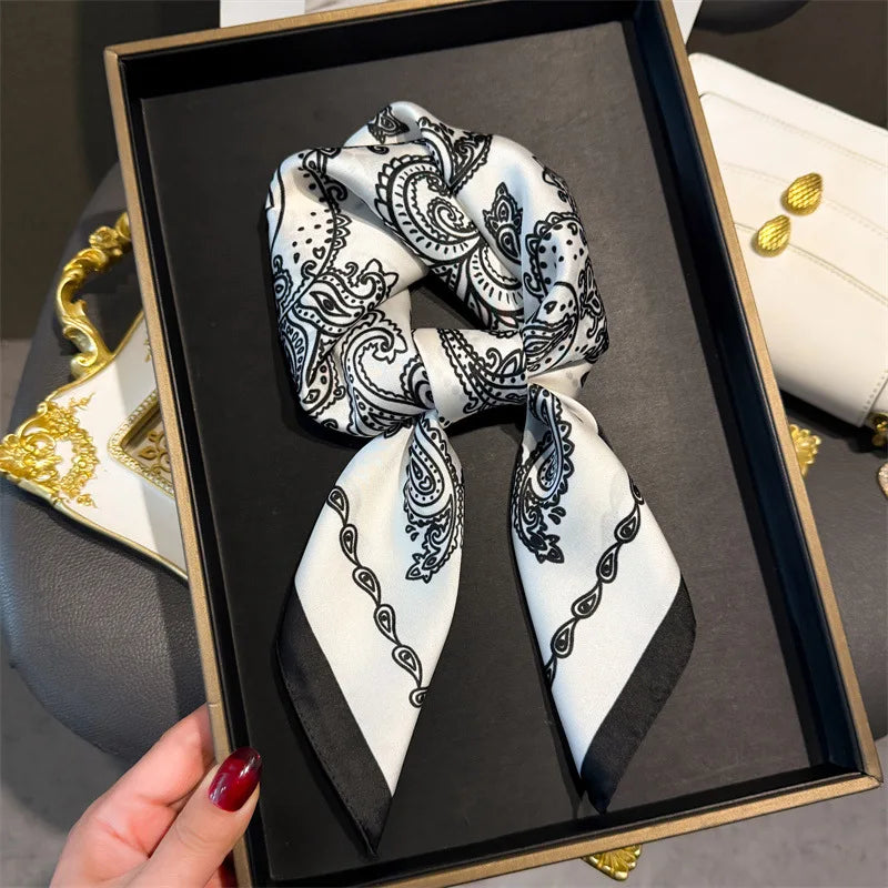 Patterned Square Scarf with Paisley and Houndstooth Style Options
