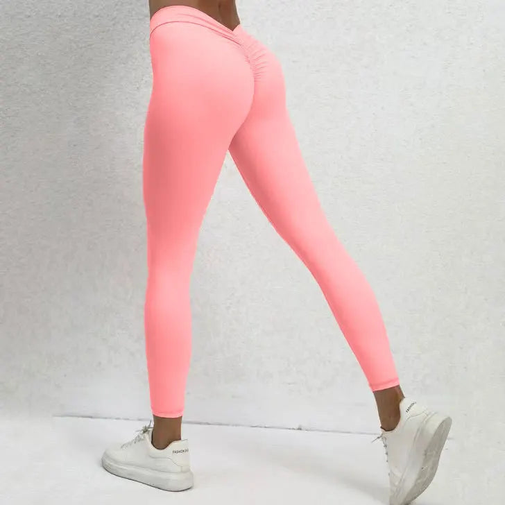 Women's Scrunch V Back Full Length Leggings For Workout Outfits