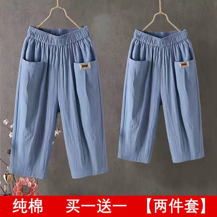 Women's Loose Cropped Harem Pants For Workout Outfits