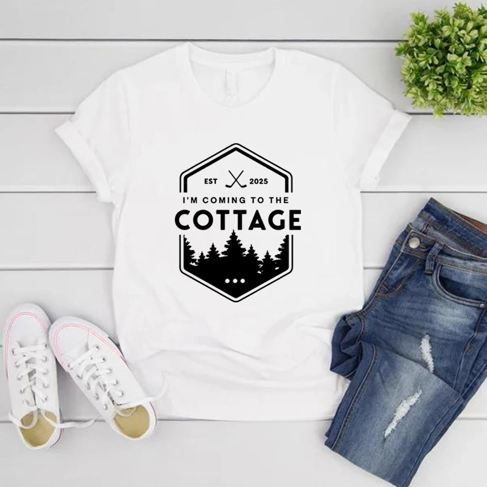 Coming To The Cottage Graphic Short Sleeve T-shirt
