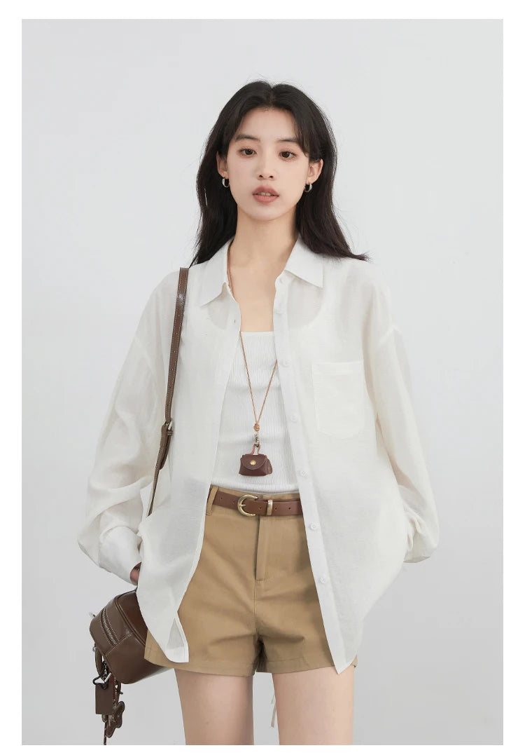 Women's Loose Shirt with Flower Cutout Tie Back