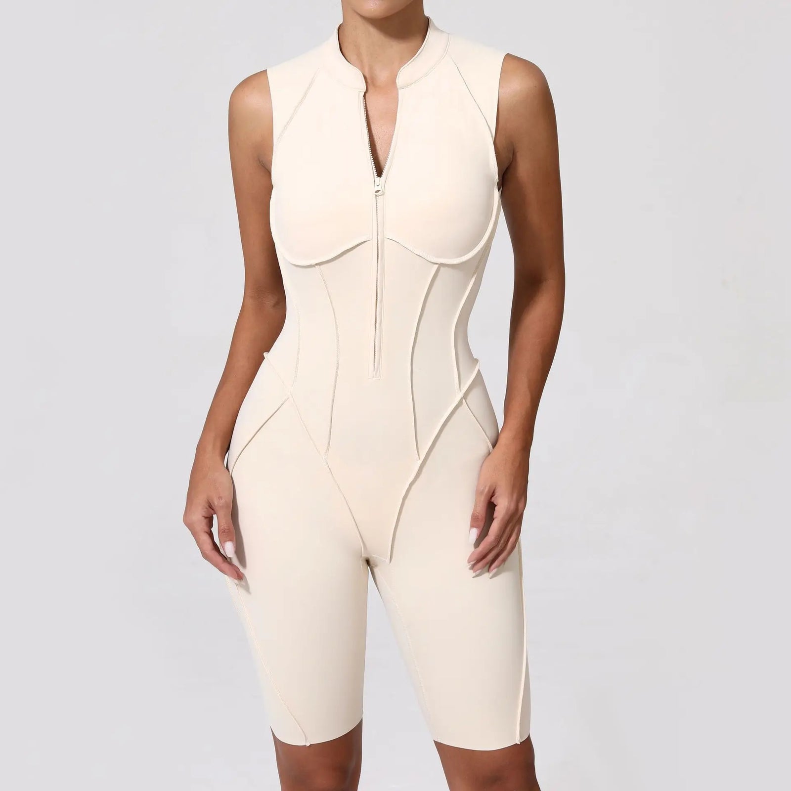 Women's Contoured Workout One Piece with Back Cutout and Multiple Sleeve Styles