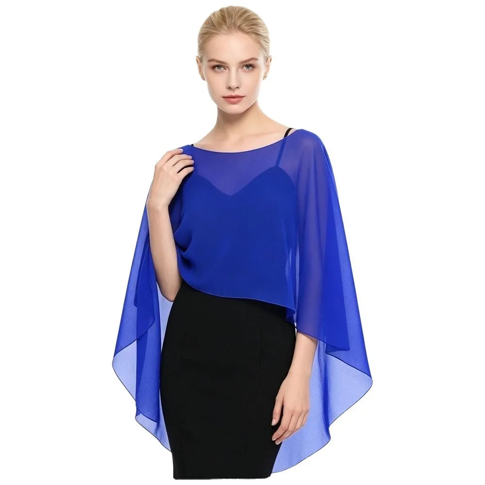 Sheer Batwing Drape Cape for Layering over Outfits