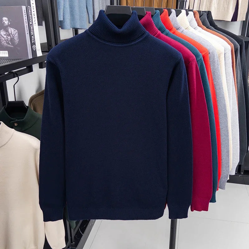 Men's Turtleneck Long Sleeve Knit Sweater