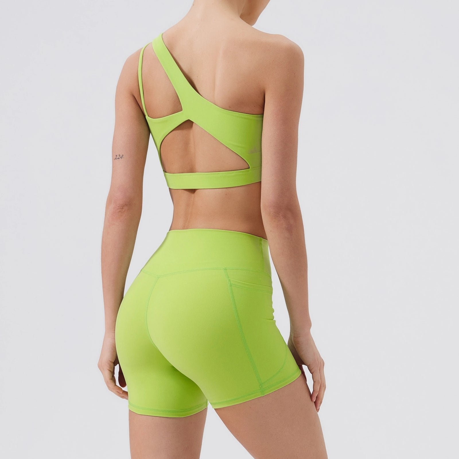 Women's One Shoulder Cutout Strap Sports Bra