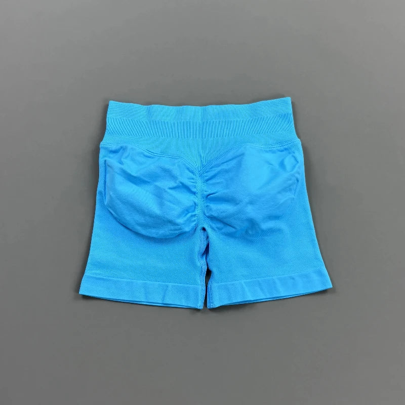Women's High Waist Nylon Blend Scrunch Shorts for Gym Training