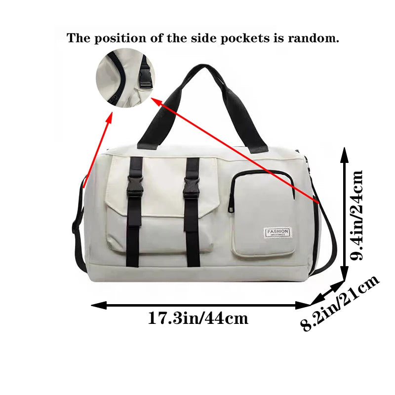 Travel Duffle Bag with Front Pockets and Shoulder Carry Strap