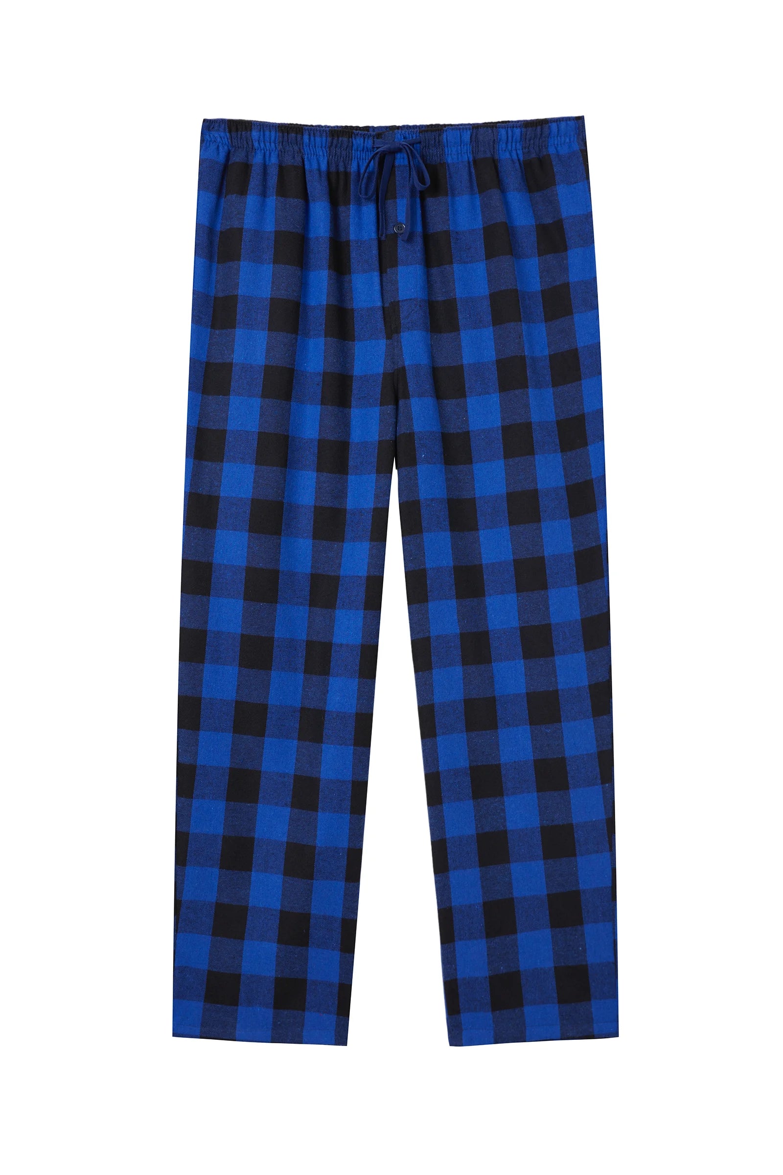 Men's Plaid Elastic Waist Pocket Straight Leg Pajama Lounge Pants