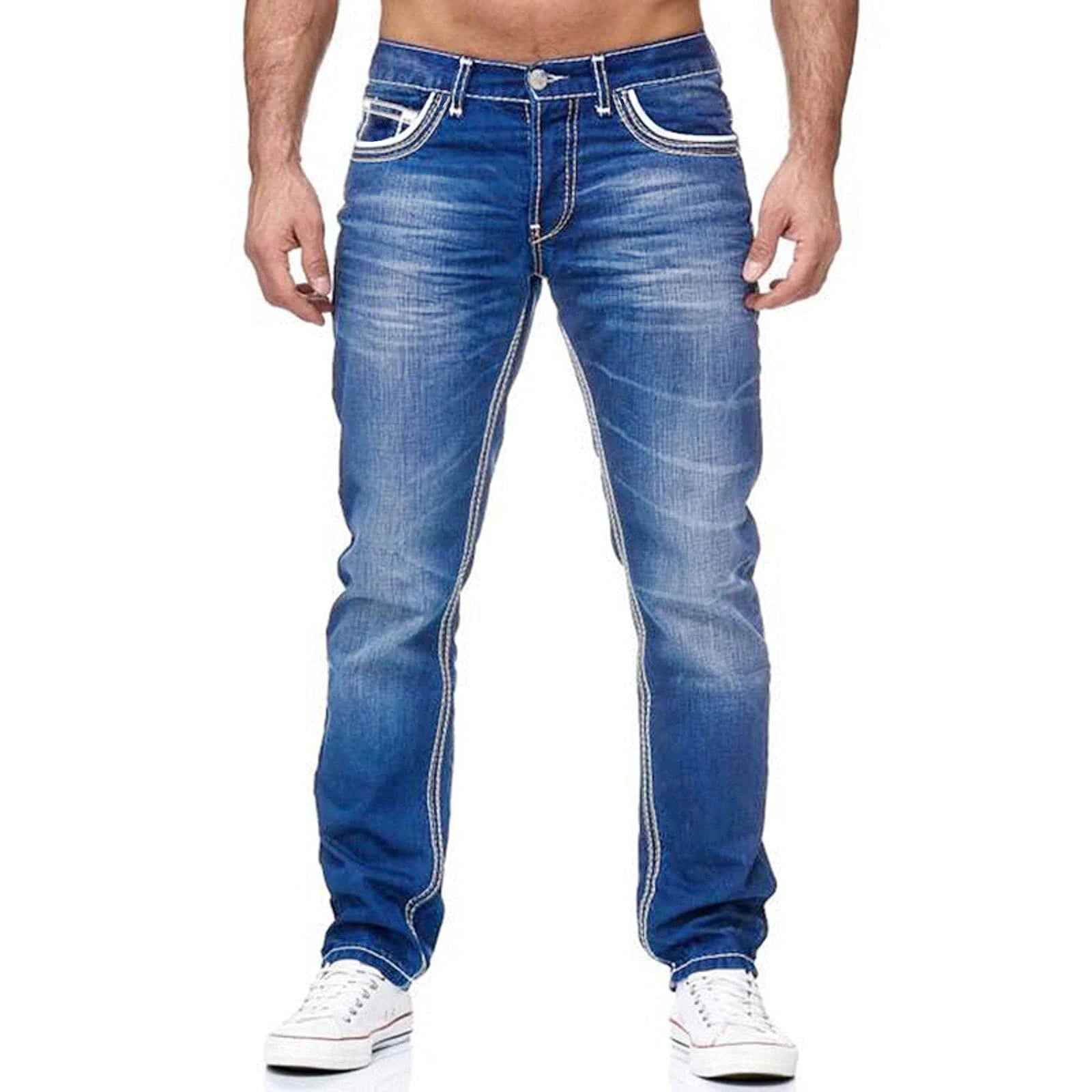 Men's Straight Leg Denim Jeans for Casual Everyday Wear