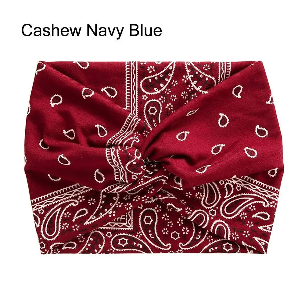 Wide Twist Front Fabric Headband in Solid and Printed Styles