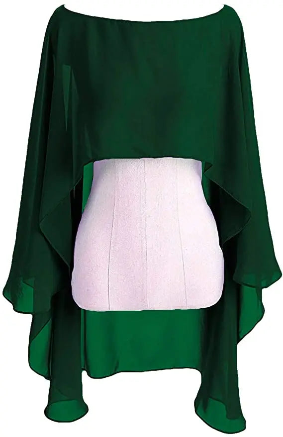 Layered Sheer Draped Cape for Layering over Outfits