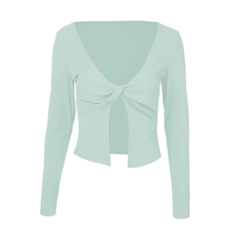 Women's Twist-Front Long-Sleeve Workout Top