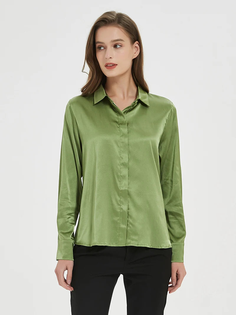Women's Collared Long Sleeve Shirt