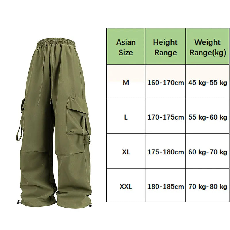 Women's Loose Cargo Pants with Elastic Waist and Adjustable Cuffs