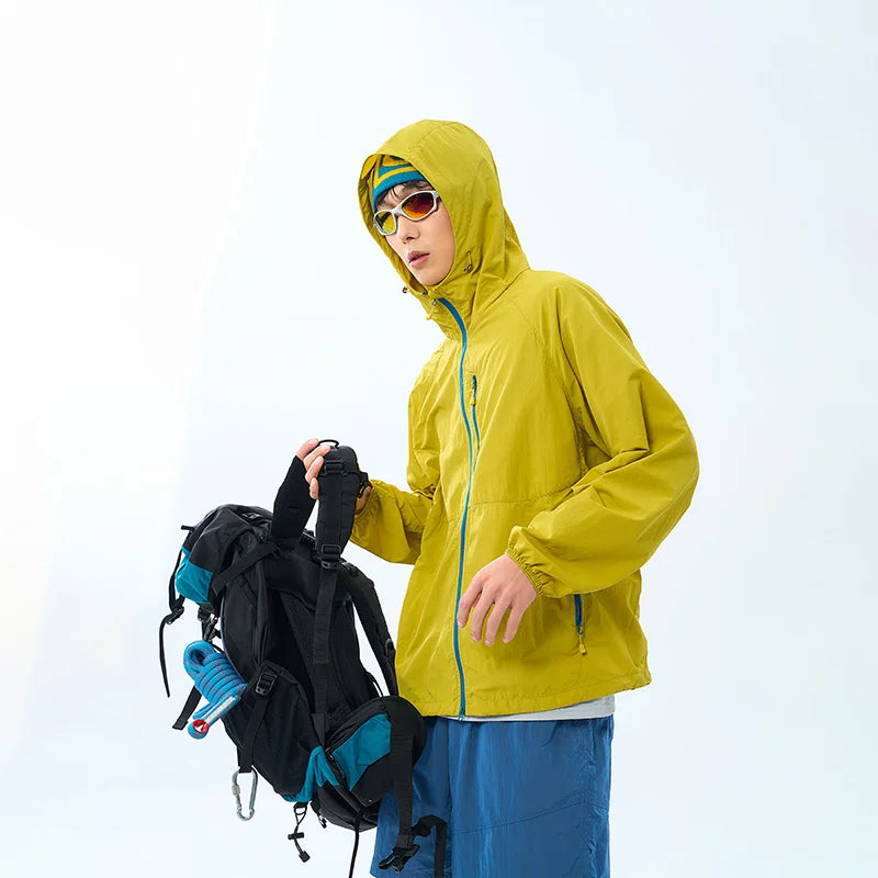 Lightweight Hooded Hiking Windbreaker Jacket for Trail Wear