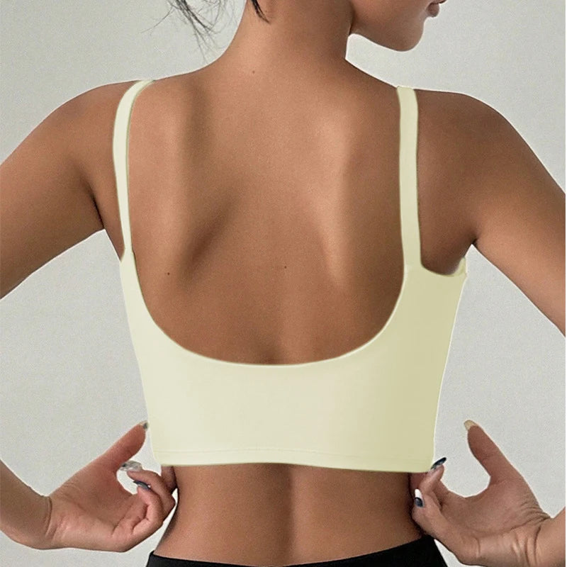 Women's Scoop Neck Wide Strap Sports Bra