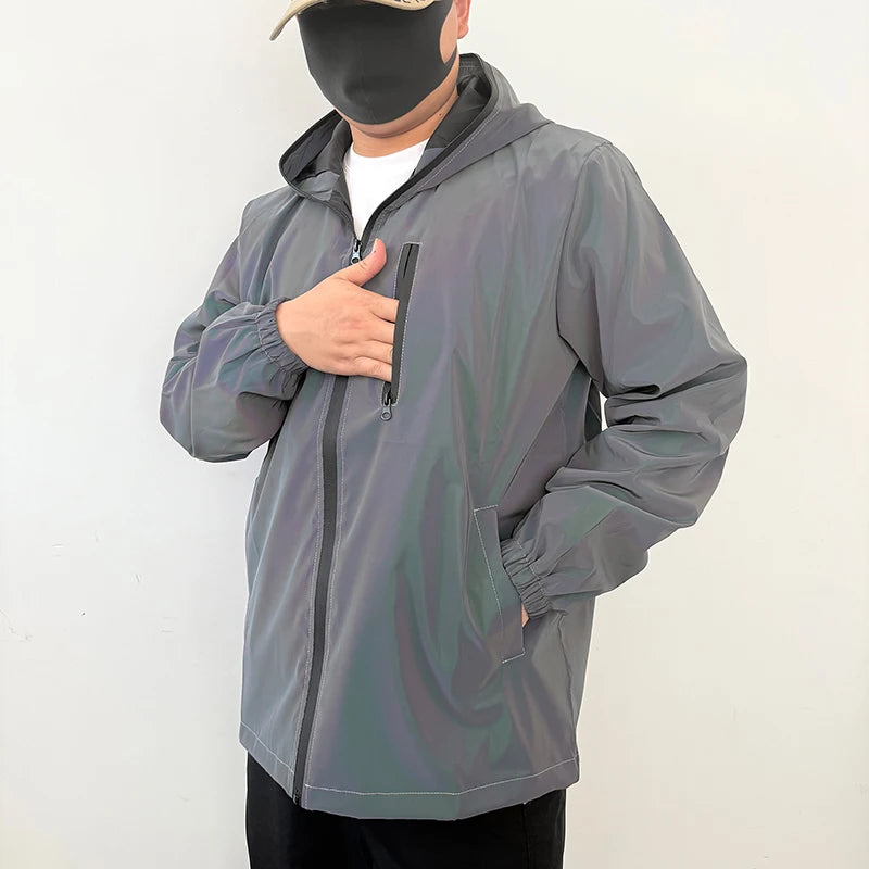 Hooded Long Sleeve Full Zip Casual Streetwear Jacket