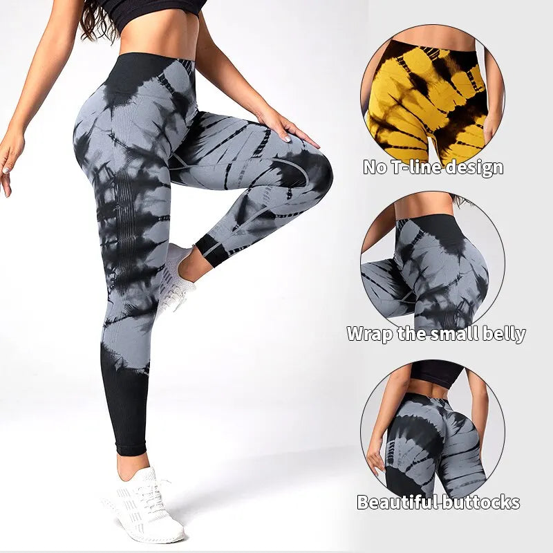 Women's Tie Dye Full Length Leggings For Workout Outfits