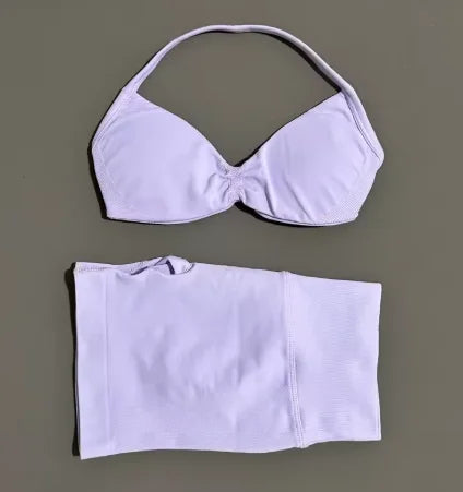Women's Twist Halter Bra And Shorts Yoga Set