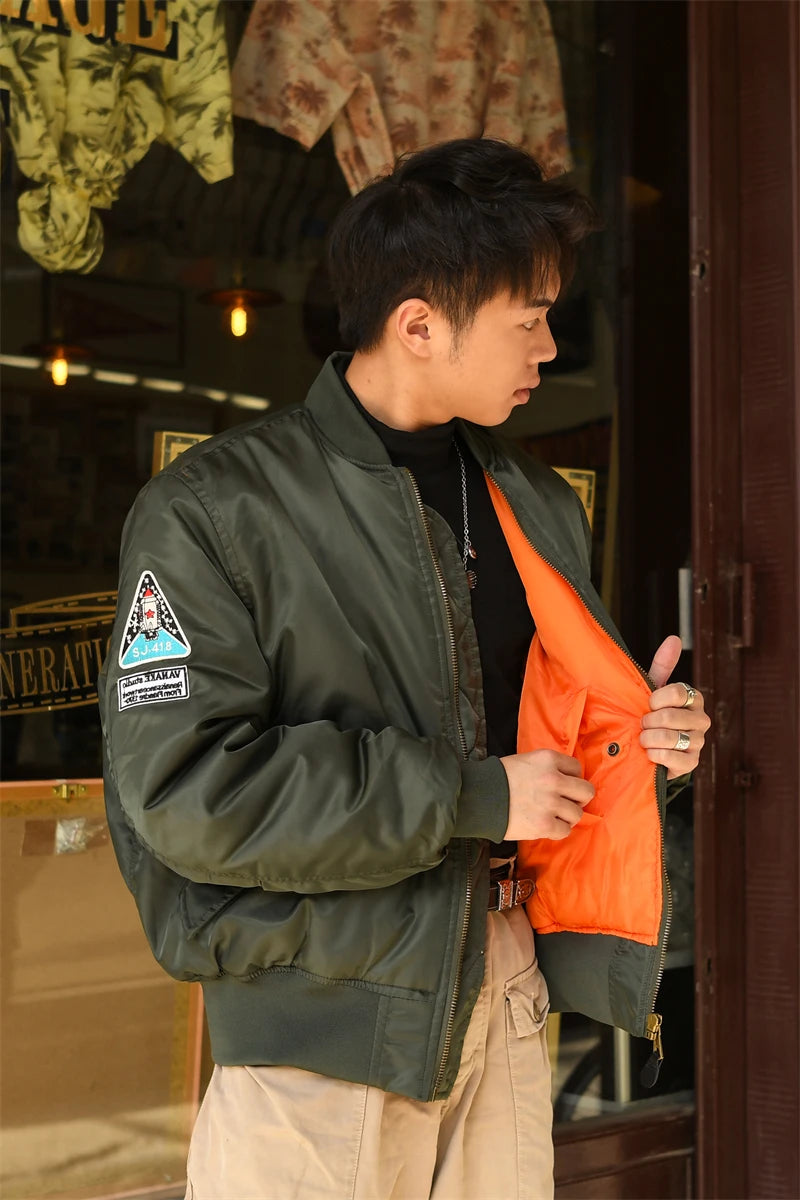 Men's Bomber Jacket Casual Fall Winter Military Jacket and Coats Outwear