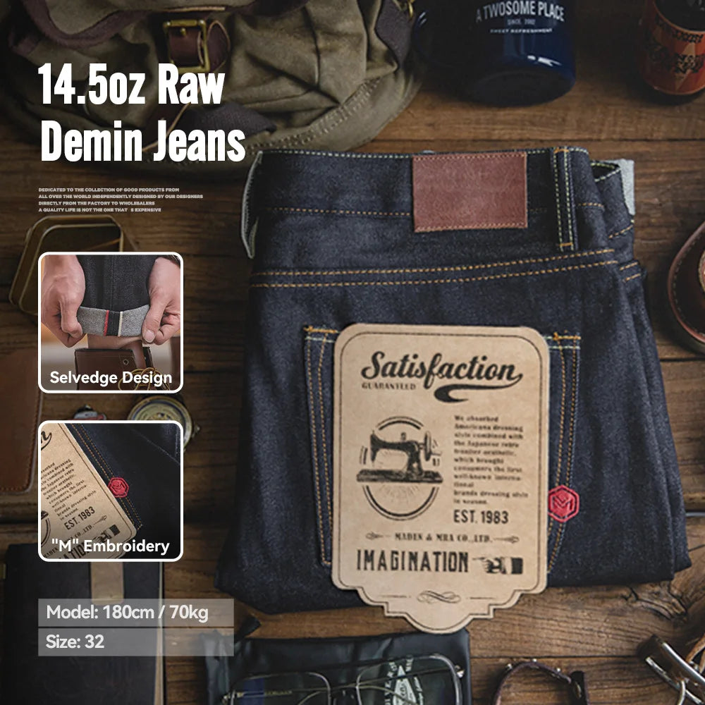 Men's Embroidered Straight Leg Denim Jeans for Casual Everyday Wear