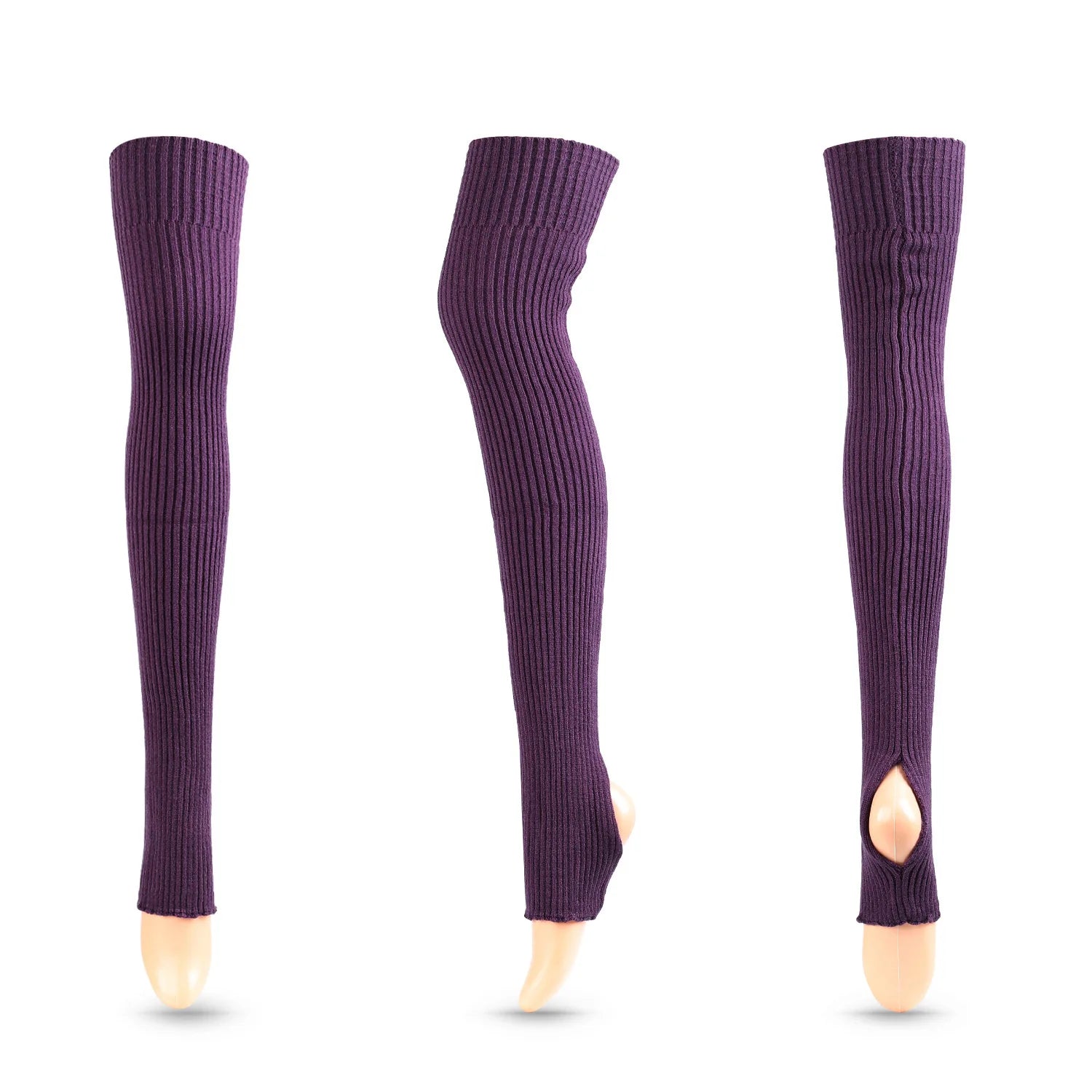 Long Ribbed Ballet Leg Warmers with Stirrup Openings