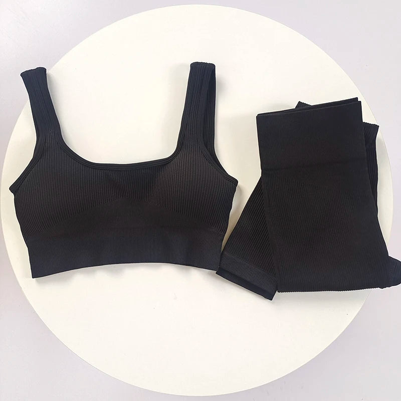 Women's Racerback Bra And Leggings Yoga Set For Workout Outfits