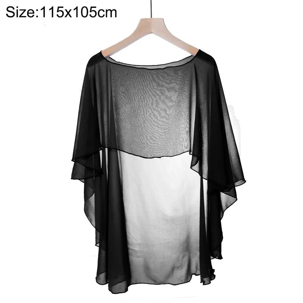 Sheer Flowing Drape Cape for Layering over Outfits