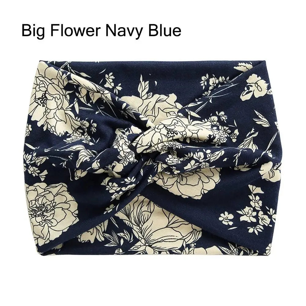 Wide Twist Front Fabric Headband in Solid and Printed Styles