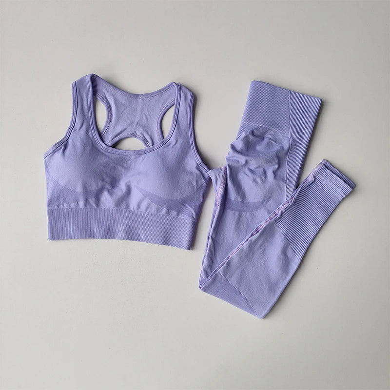 Women's Cross Back Bra And Leggings Yoga Set