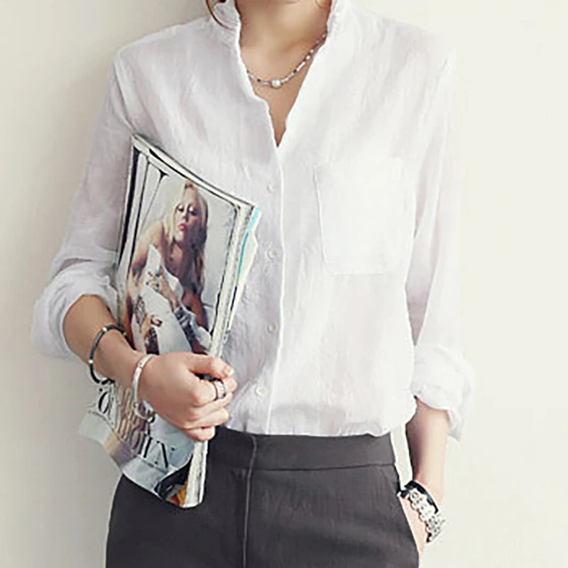 Women's Collared Long Sleeve Shirt