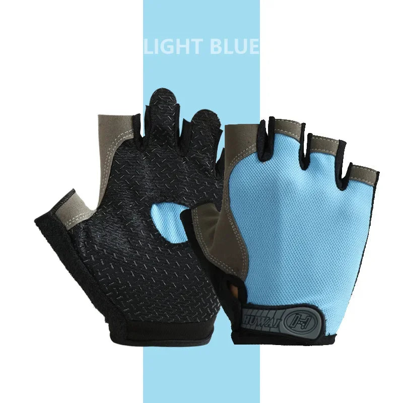 Fingerless Cycling Gloves with Adjustable Short Wrist Straps