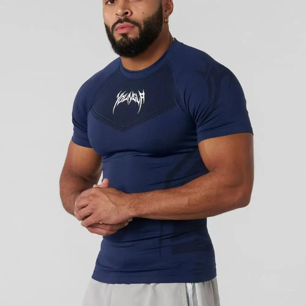 Fitted Crew Neck Short Sleeve Compression T Shirt