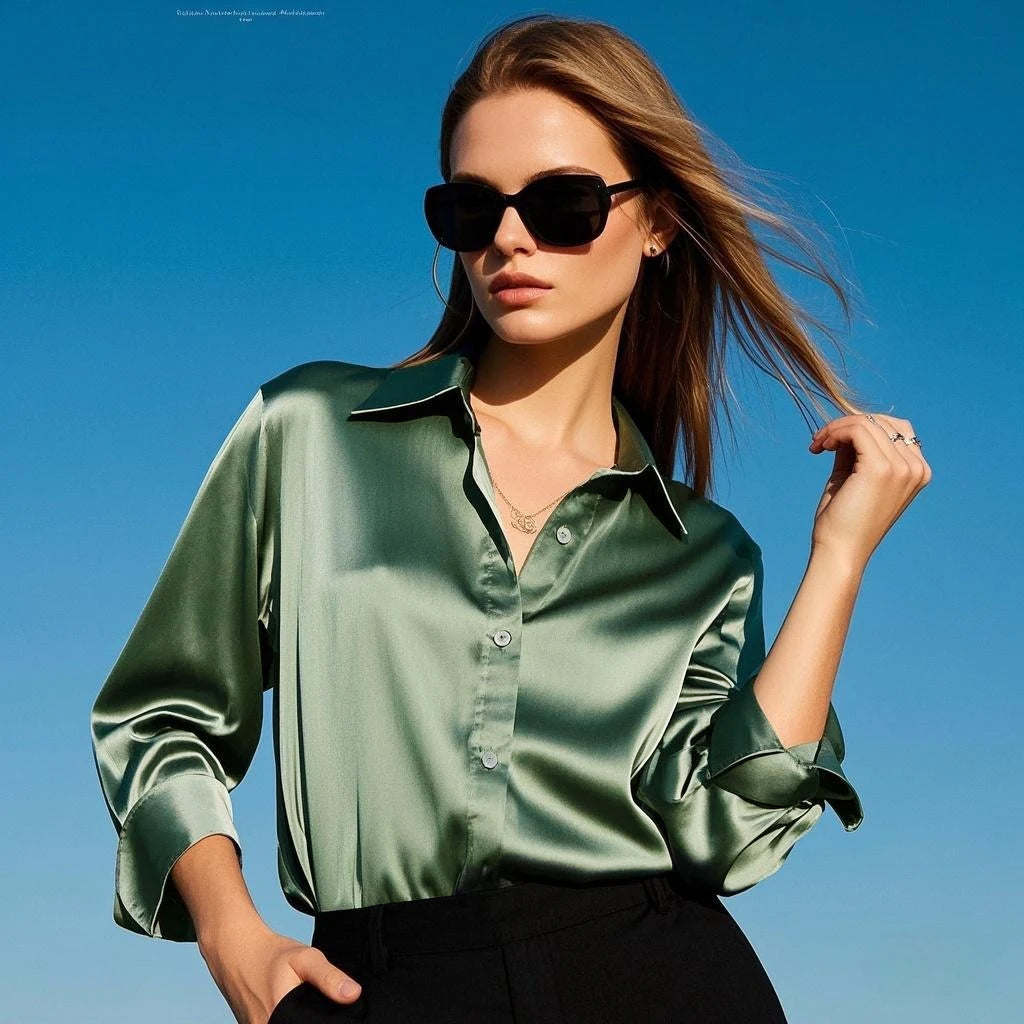Women's Collared Long Sleeve Shirt