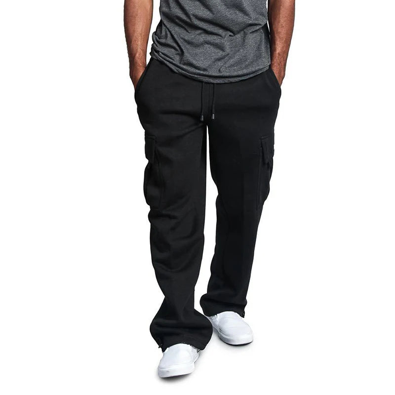 Men's Loose Straight-Leg Drawstring Cargo Pants