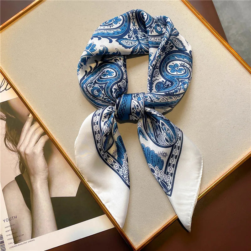 Patterned Square Scarf with Paisley and Houndstooth Style Options