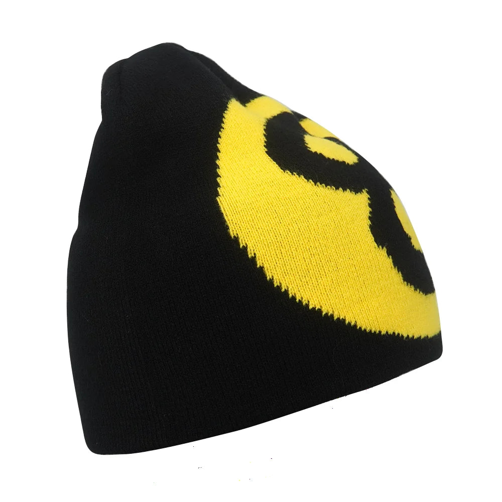 Graphic Knit Beanie with Letter and Pattern Style Options