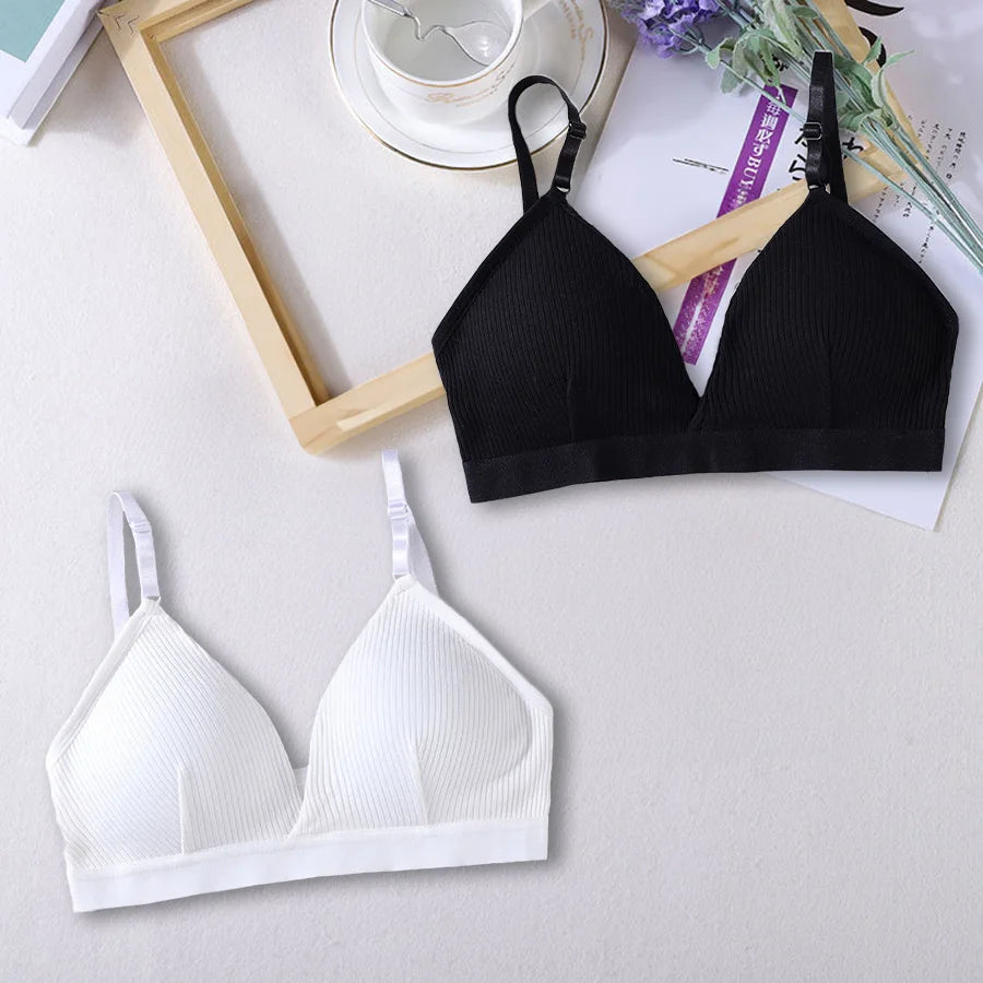 Women's Ribbed Triangle Sports Bra