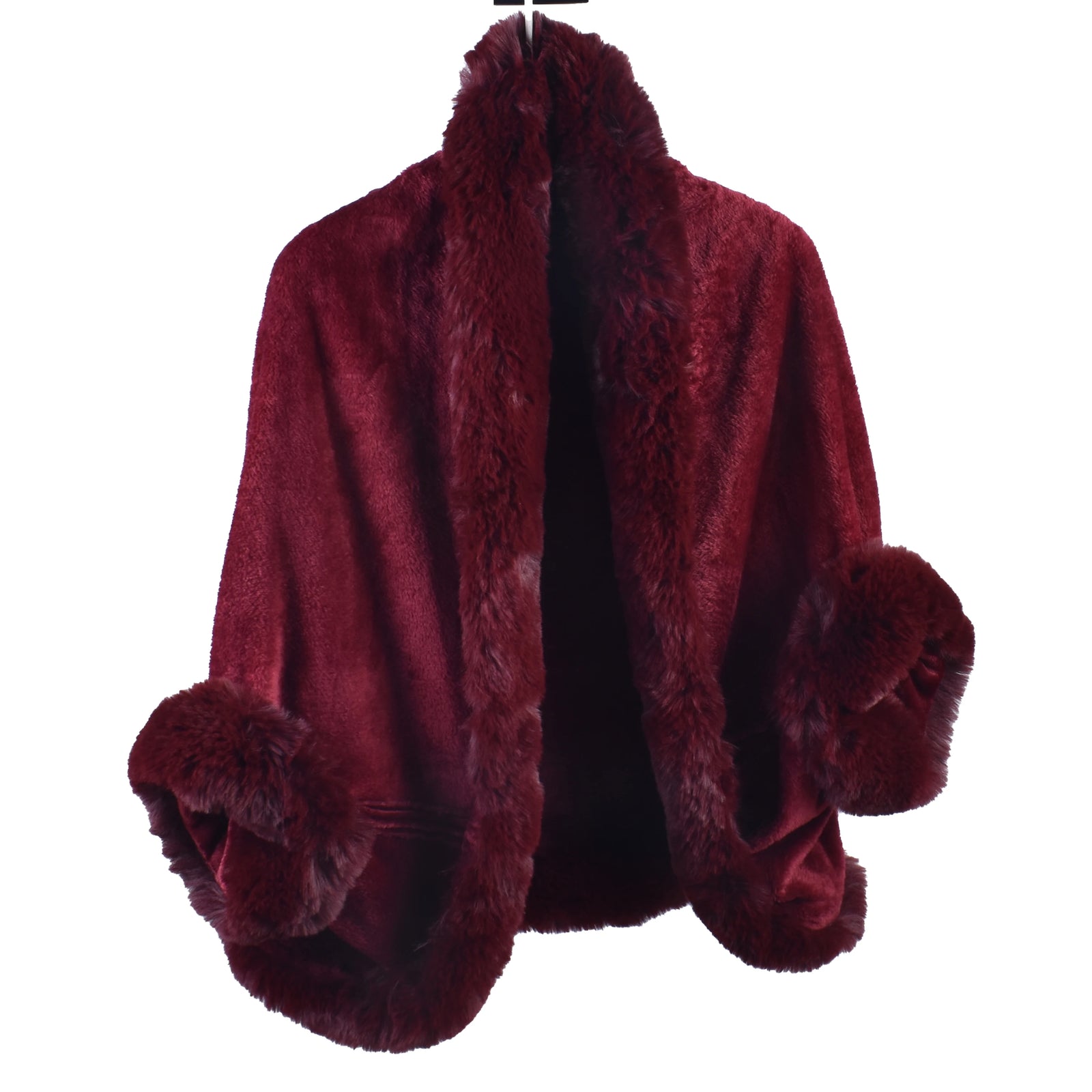 Plush Open Front Drape Cape for Layering over Outfits