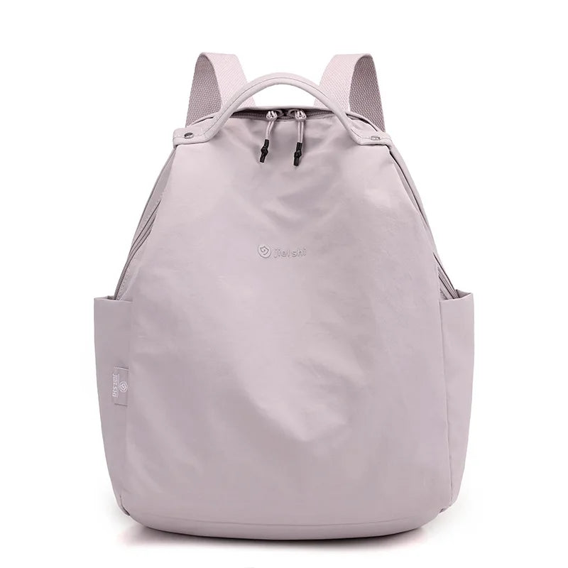 Simple Solid Colour Backpack with Front Zipper Pocket and Carry Handle