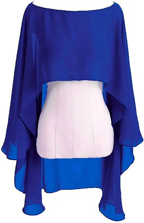 Layered Sheer Draped Cape for Layering over Outfits