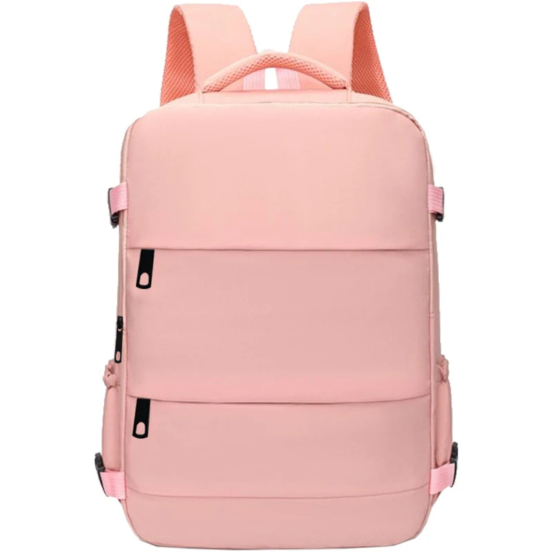 Rectangular Travel Backpack with Side Pockets and Zipper Opening for Daily Carry